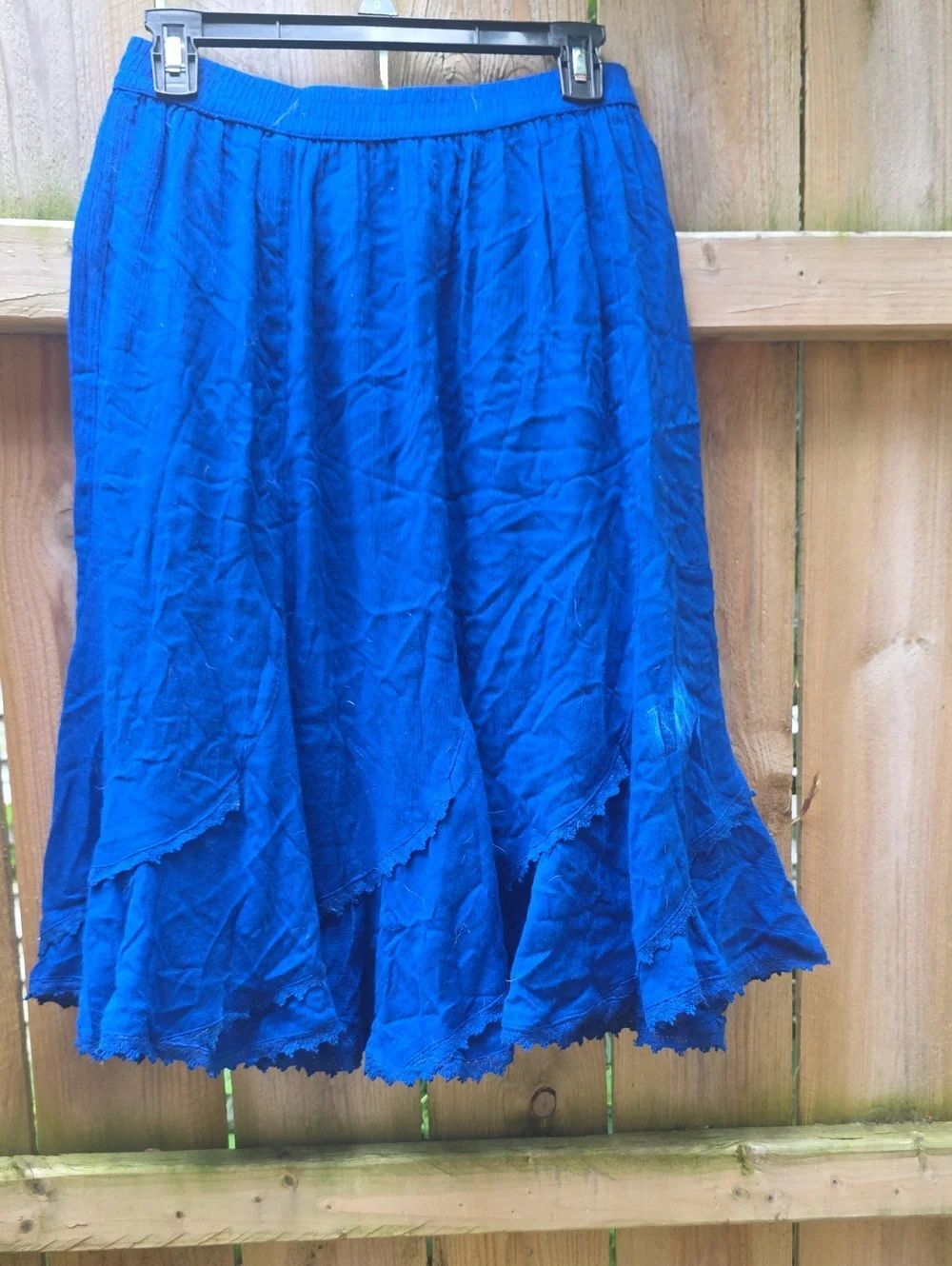 Studio West Royal Blue Tiered A-Line Skirt
